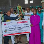 St Marks Anglican church, Amakohia being presented with #1Million Cheque for emerging as winner of TOSKA SInging competition,recently.