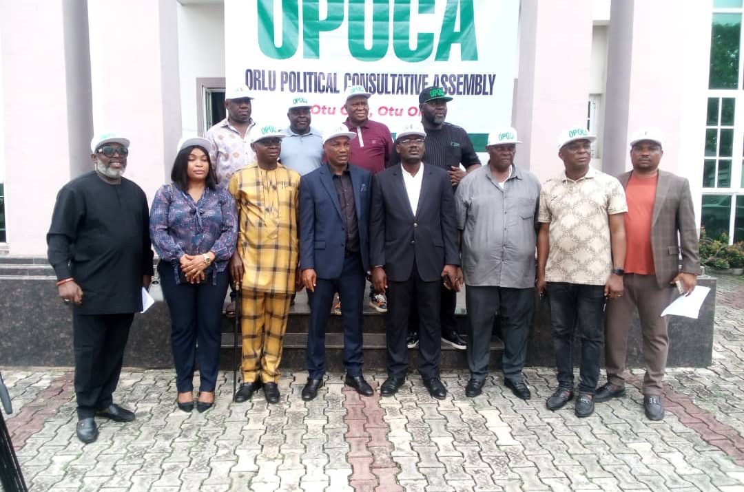 OPOCA members,shortly after press briefing,held in Owerri, yesterday.