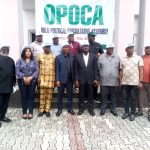 OPOCA members,shortly after press briefing,held in Owerri, yesterday.