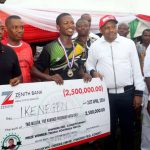 Event marking the end of TOSKA football Fiesta where Ikenegbu team was being presented with Price as winner,held over the weekend.